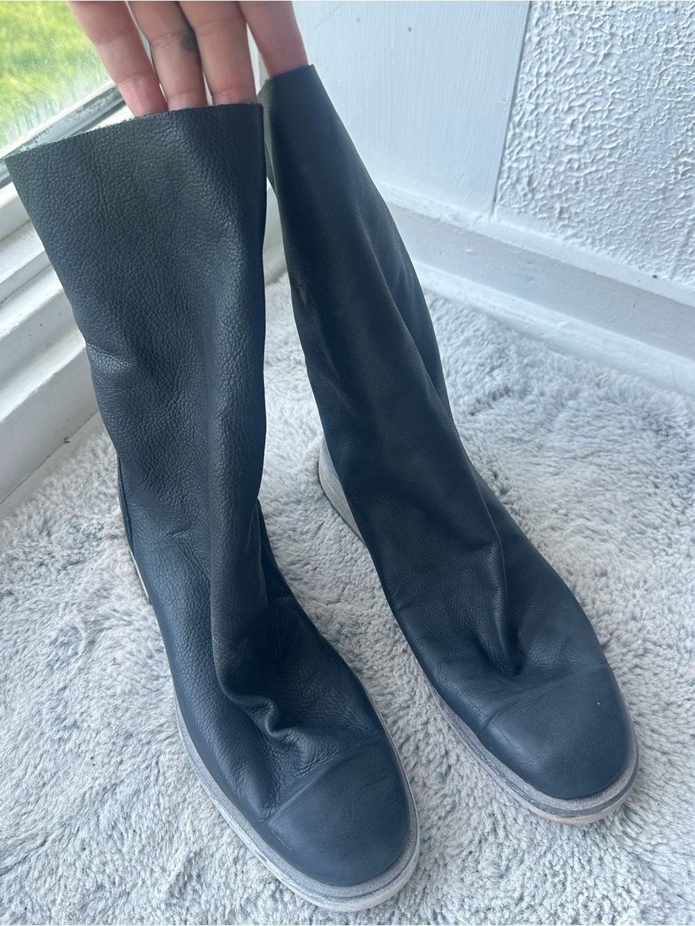 Free People Tall Leather Slip-On Boots